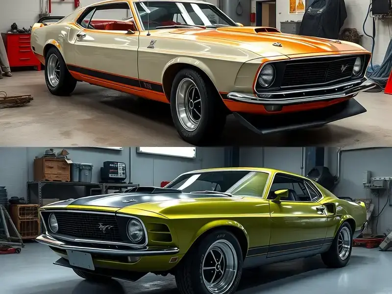 Classic car paint restoration before and after showing dramatic improvement