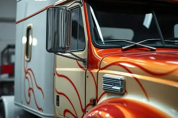 Truck paint restoration showing professional refinishing work