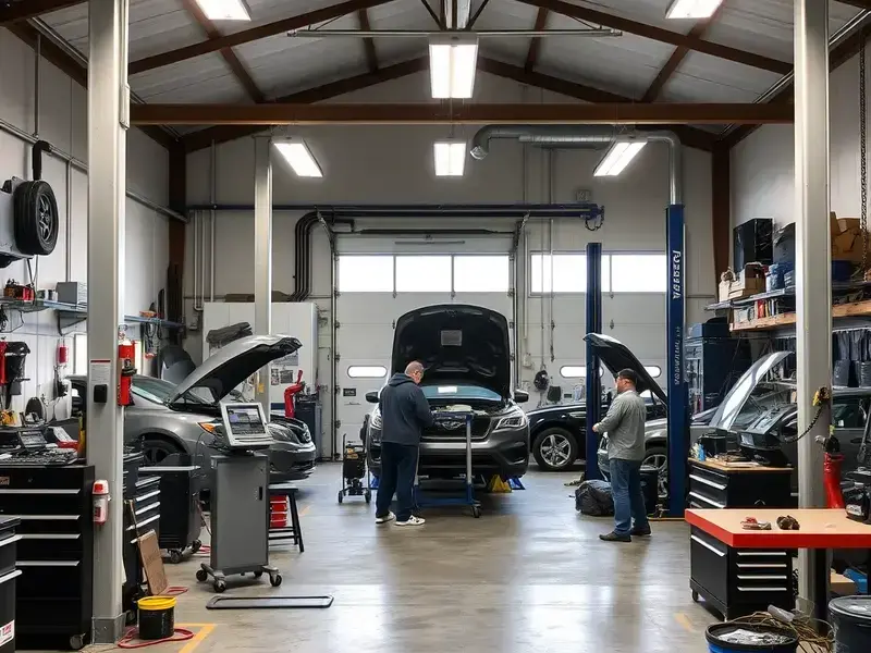 Paul Sateach and his skilled auto body technicians working together in the Beaver Meadows Pennsylvania workshop
